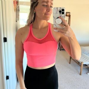 Kiava Pink Sweetheart Neck Crop Top Women’s Athletic Workout Tank
